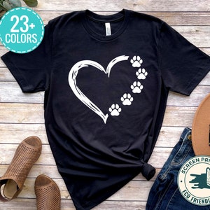 Paw Love T Shirt Paw Love Tee Dog Lover Shirt Paw Print - Etsy