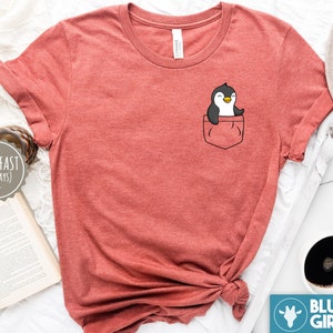 Funny Pocket Penguin TShirt, Penguin Birthday Gift, Penguin Gift, Penguin Lover Shirt, Funny Penguin Shirt, Cute Penguin T shirt