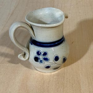 Salt Glazed Miniature Pitcher  |  Blue Salt Glaze
