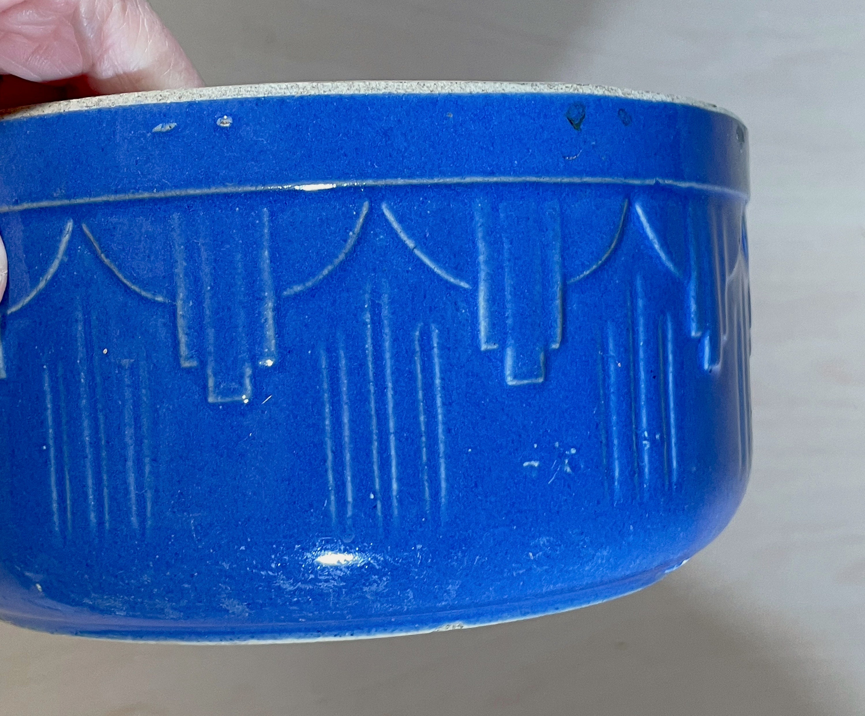 Ruckels Pottery White Hall Pottery 1920's Blueglazed Stoneware