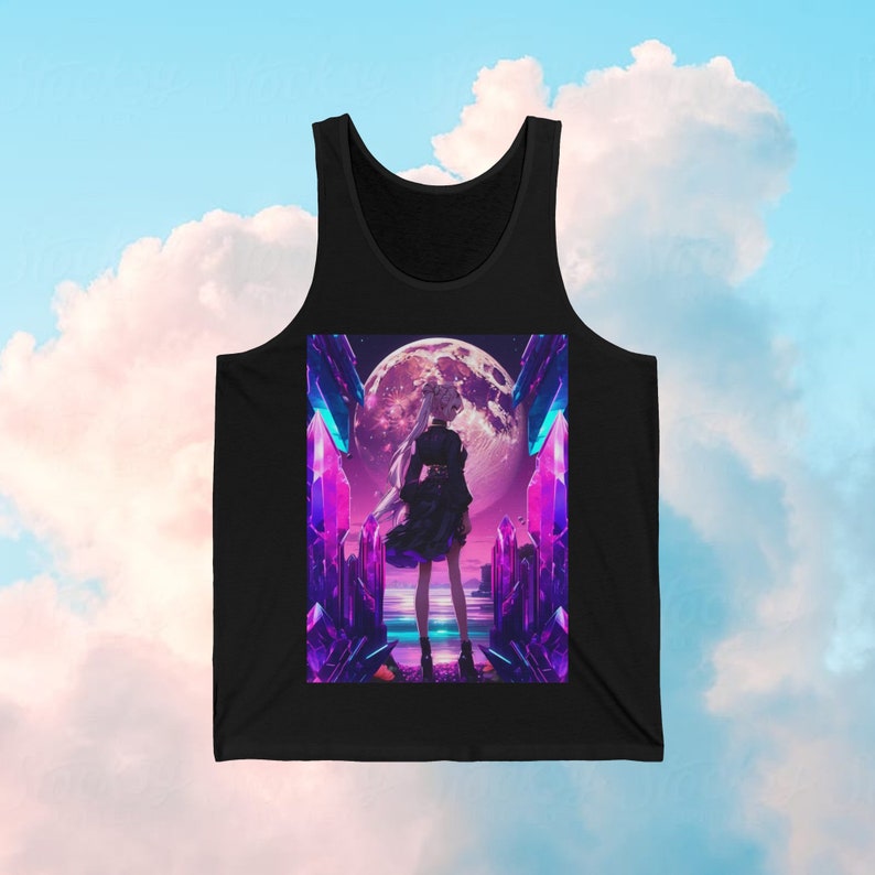 Harajuku girl neon dreams anime girl Harajuku fashion kawaii girl street wear cyber goth moon neon image 2