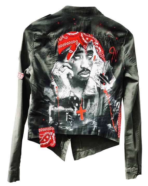 red bandana jean jacket