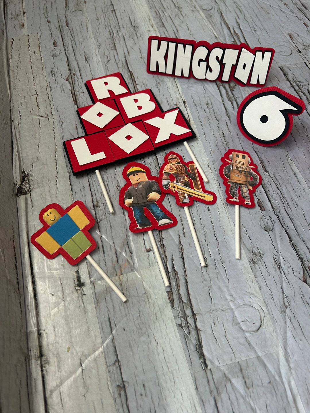 Roblox Cake Topper With Name Number and Character Extras - Etsy