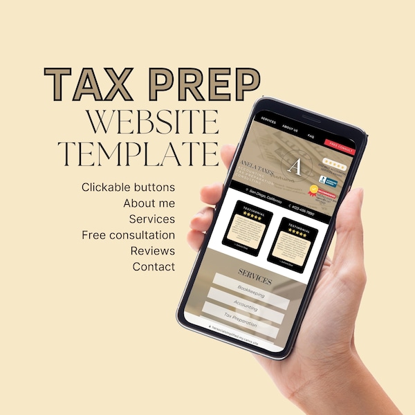 Tax Prep Website Canva Etsy