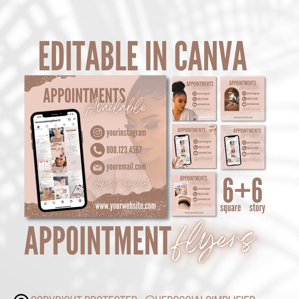 Appointments Available Flyer, Social Media Branding, Book Now, DIY Book Now Social Media Flyer