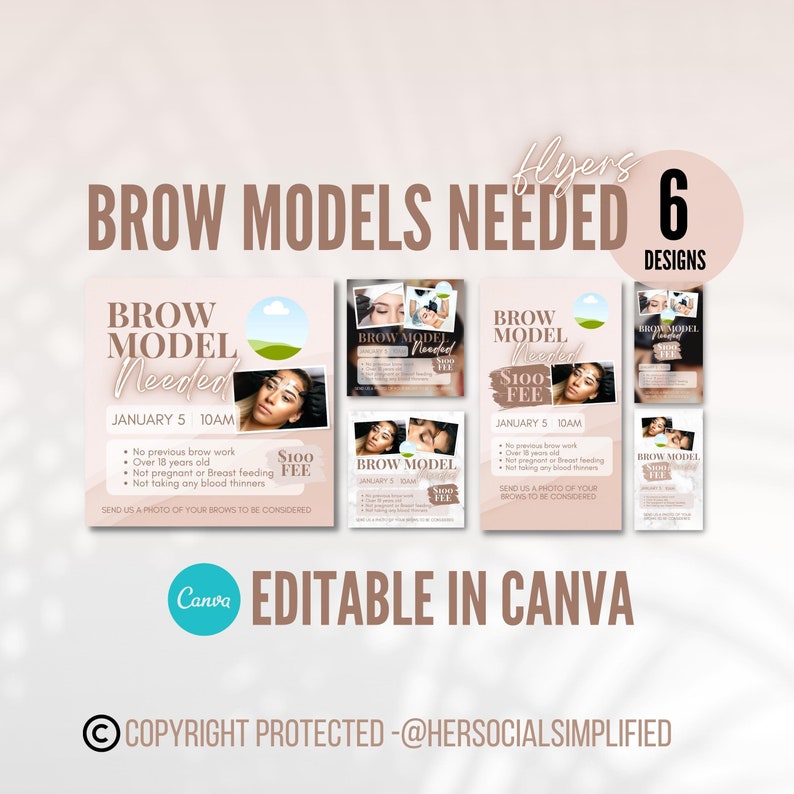 Brow Models Needed Flyer Editable with paid canva account image 9