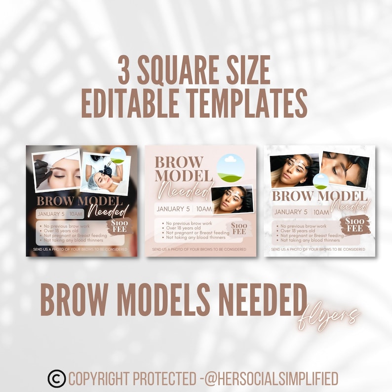 Brow Models Needed Flyer Editable with paid canva account image 3