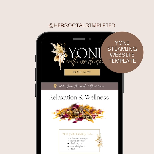 Yoni Steaming Website Template - with clickable buttons - Easily edit in Canva - Connect to your domain