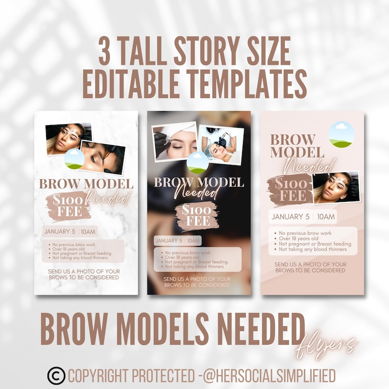 Brow Models Needed Flyer Editable with paid canva account image 4