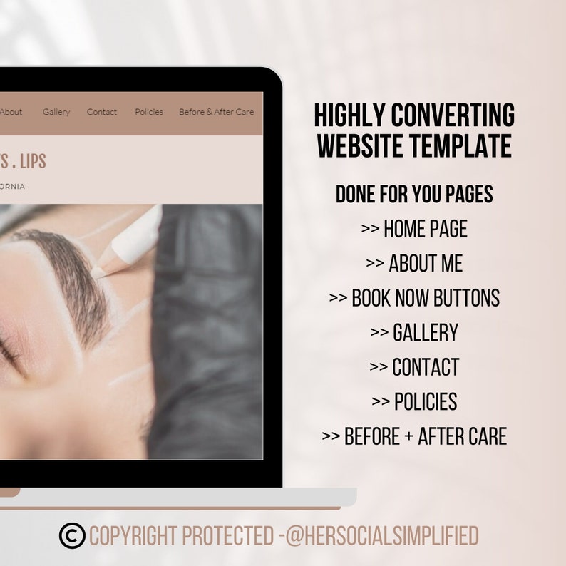 Microblade Microblading Website Template, Highly Converting Website