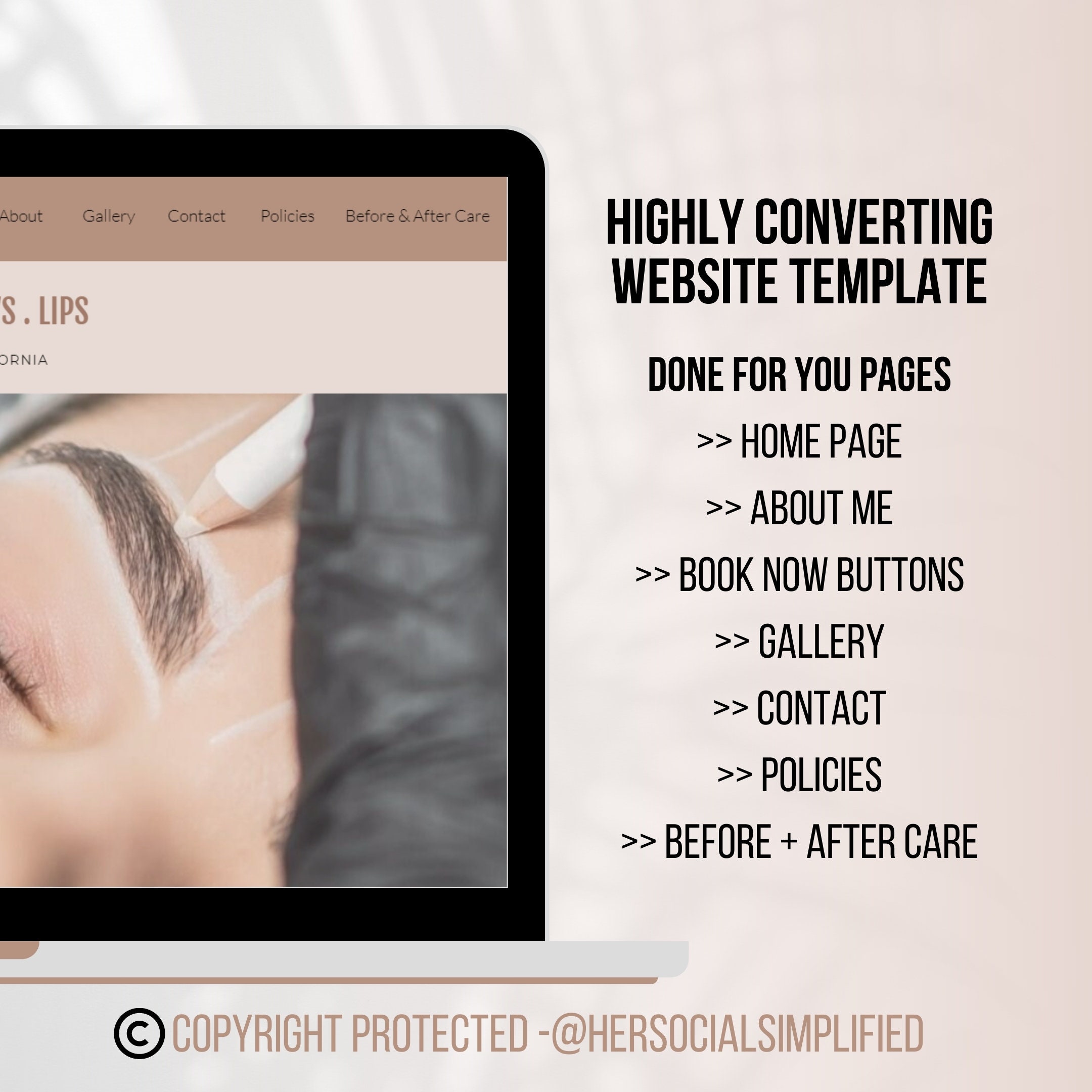 Microblade Microblading Website Template, Highly Converting Website