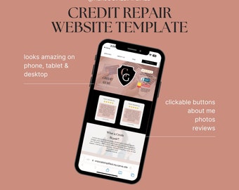 Credit Repair DIY Template, Credit Repair Specialist, Credit Repair Company, Luxury Credit Editable Canva Website Template