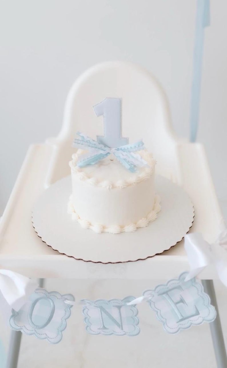 Blue Gingham Birthday Boy Hat and Garland Set: Blue White Party Decor ...