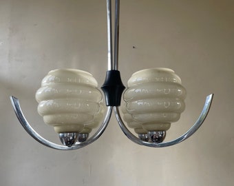 Lámpara colgante francesa Art Déco de los años 30