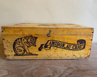 Amidon Au Chat Starch Wooden Box French