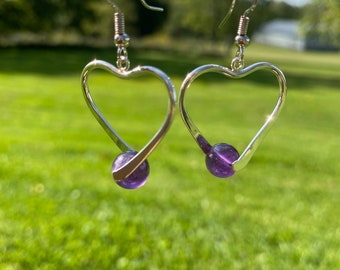 Purple Heart Amethyst earring.