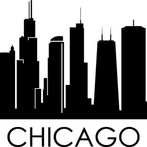 CHICAGO City SKYLINE contorno silhueta vetor svg eps jpg png
