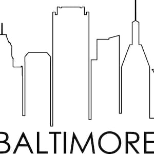 BALTIMORE MARYLAND City SKYLINE Outline Silhouette Vector svg eps jpg png