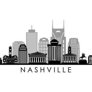 NASHVILLE Tennessee Usa SKYLINE City Outline Silhouette Vector Graphics svg eps jpg png
