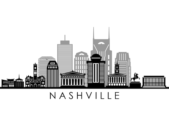 NASHVILLE Tennessee  Usa SKYLINE City Umriss Silhouette Vektor Grafik svg eps jpg png