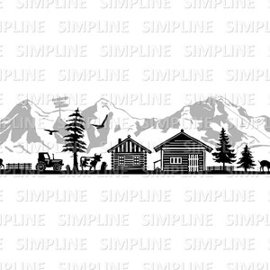 SVIZZERA MONTAGNE Alpi Skyline Silhouette Vector svg eps png