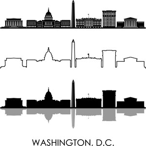 WASHINGTON DC USA City SKYLINE omtrek silhouet vector svg eps jpg png