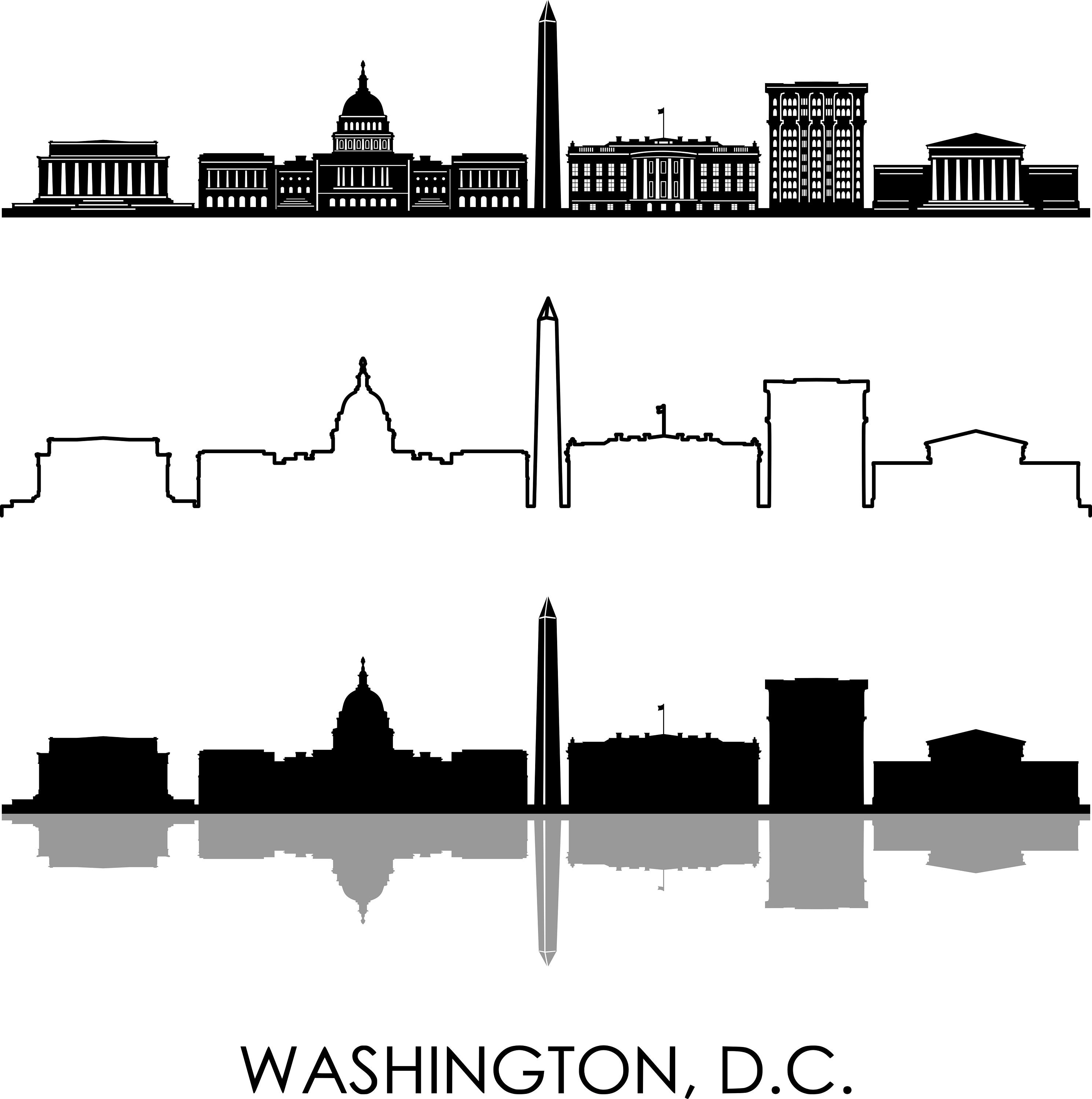 Usa City SKYLINE Outline Silhouette Vector svg eps jpg png WASHINGTON D.C