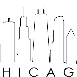 Silhueta de contorno do horizonte de Chicago svg eps jpg png
