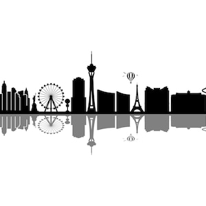 Las VEGAS Nevada USA Skyline City Outline Silhouette Vector Graphic svg eps jpg png