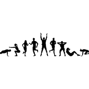 SPORT FITNESS TRAINING Outline Silhouette Vector Graphic svg eps jpg png