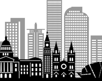 DENVER SKYLINE Outline Silhouette Vector svg eps jpg png