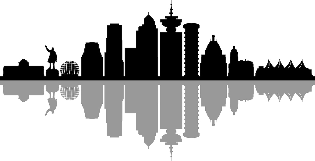 VANCOUVER CANADA Skyline Outline Silhouette VECTOR Svg Eps Jpg Png - Etsy