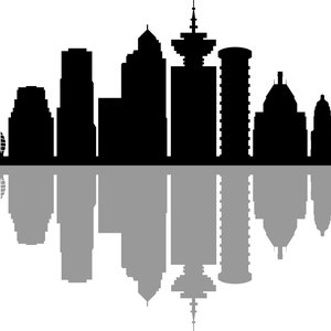VANCOUVER CANADA Skyline Outline Silhouette VECTOR svg eps jpg png