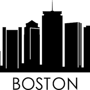 BOSTON City SKYLINE Outline Silhouette Vector svg eps jpg png