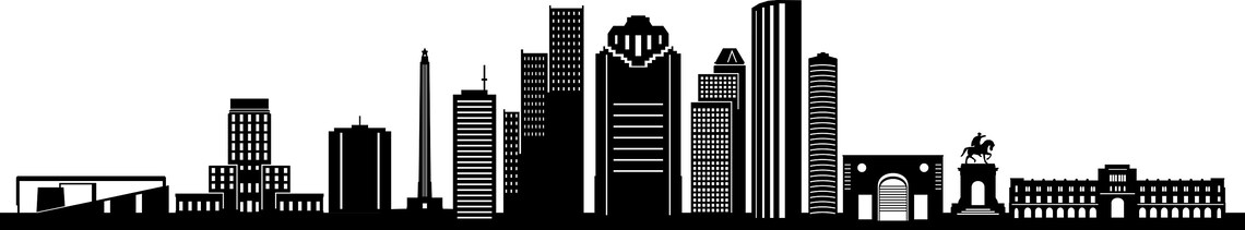 HOUSTON Skyline Outline Silhouette Svg Eps Jpg Png | Etsy