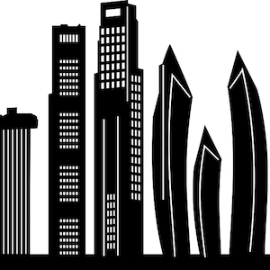 SINGAPORE City SKYLINE Outline Silhouette Vector svg eps jpg png