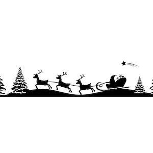 TRENÓ DE RENA PAPAI NOEL Silhueta Vector Graphic svg eps jpg png