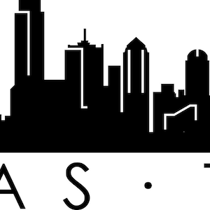 DALLAS TEXAS Skyline Outline Silhouette Vector svg eps jpg png
