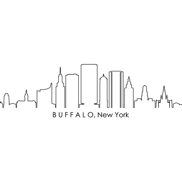 BUFFALO New York USA SKYLINE City Outline Silhouette Vector Graphic svg eps jpg png