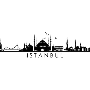 ISTANBUL Mosque Turkey SKYLINE City Outline Silhouette Vector Graphic svg eps jpg png