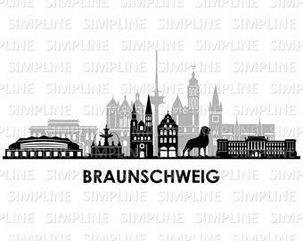 BRAUNSCHWEIG Niedersachsen Germany SKYLINE City Outline Silhouette Vector Graphic svg eps png