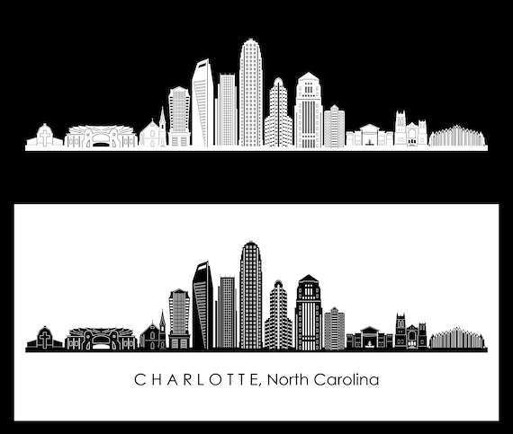 Charlotte Nc T-Shirt North Carolina Cities Skyline Silhouett Charlotte Nc T-Shirt North Carolina Cities Skyline Silhouett
