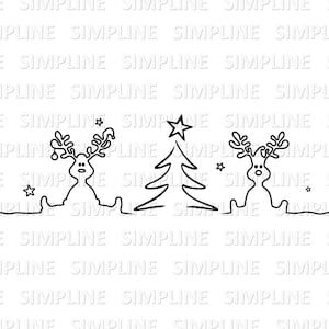 WEIHNACHTSBAUM Rentier Elch Silhouette Vektor Grafik svg eps png
