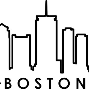 BOSTON Massachusetts SKYLINE Outline Silhouette svg eps jpg png