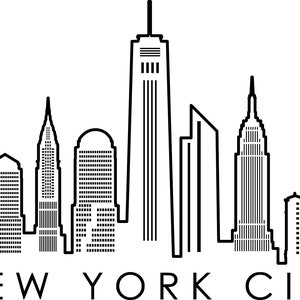 NEW YORK usa SKYLINE City Outline Silhouette Vector Graphics svg eps jpg png