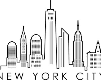 NEW YORK usa SKYLINE City Outline Silhouette Vector Graphics svg eps jpg png
