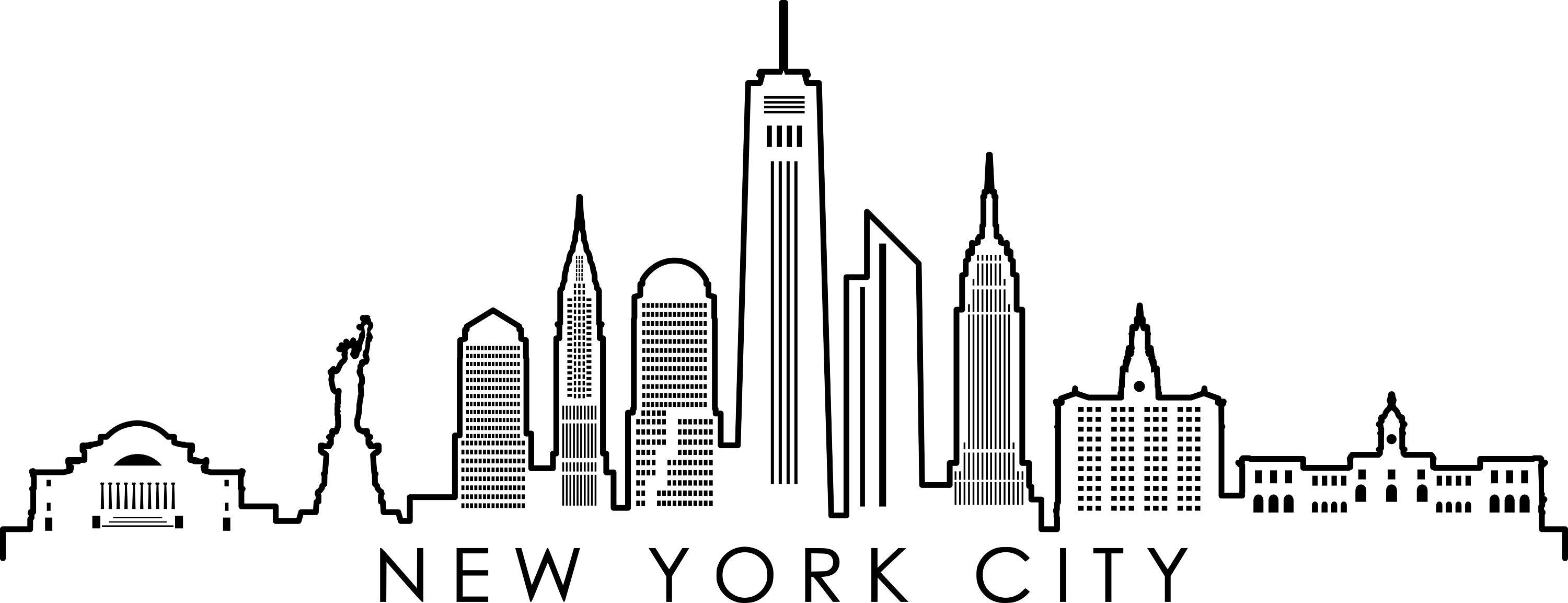 New York Skyscraper Silhouette Clipart