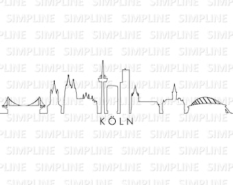 COLOGNE NRW Germany SKYLINE City Outline Silhouette Vector Graphic svg eps png