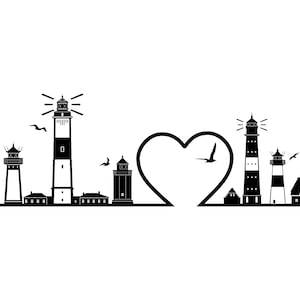 SYLT North Sea Island SKYLINE City Outline Silhouette Vector Graphic svg eps jpg png