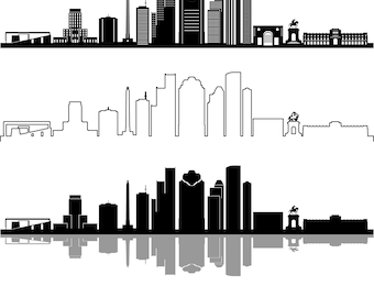 HOUSTON City SKYLINE Outline Silhouette Vector svg eps jpg png
